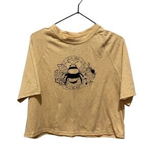 Avalanche "save the bees" Cropped T-shirt Size L NWT